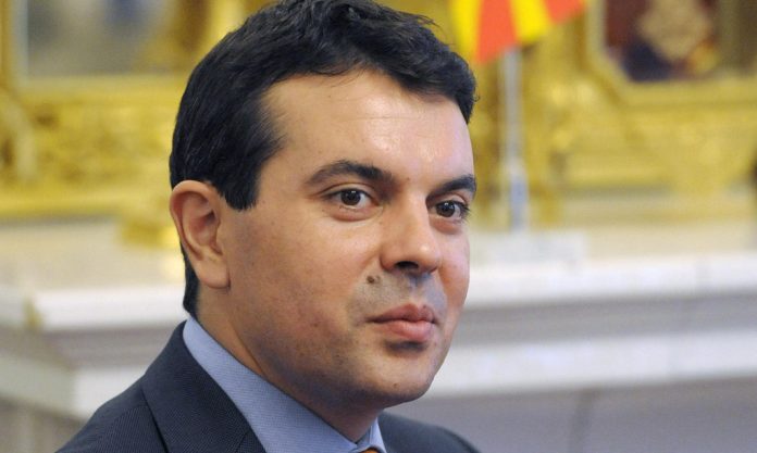 Macedonia's Foreign Minister Nikola Poposki looks on during an official visit to Helsinki