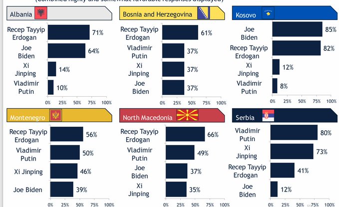 Ердоган и Путин најпопуларни политичари во Македонија