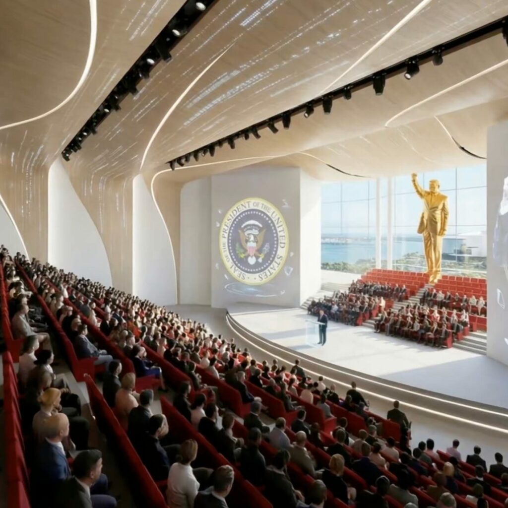 Претседателската библиотека на Трамп како од Северна Кореја