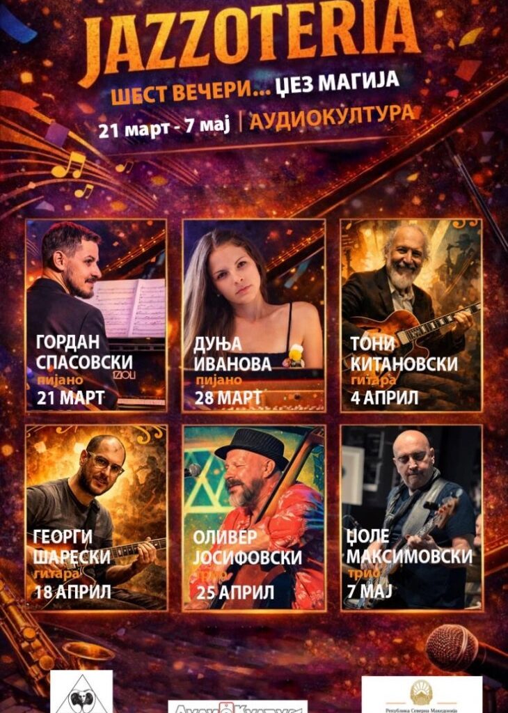 Шест џез концерти на македонски музичари „JAZZOTERIA“ во Аудиокултура