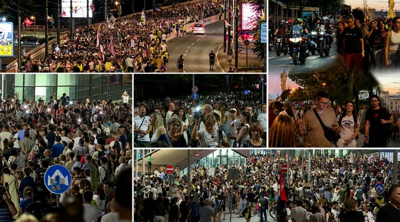 Илјадници повторно излегоа на протести во Србија