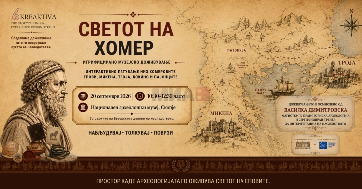 Интерактивно музејско доживување „Светот на Хомер“ во Археолошкиот музеј во Скопје