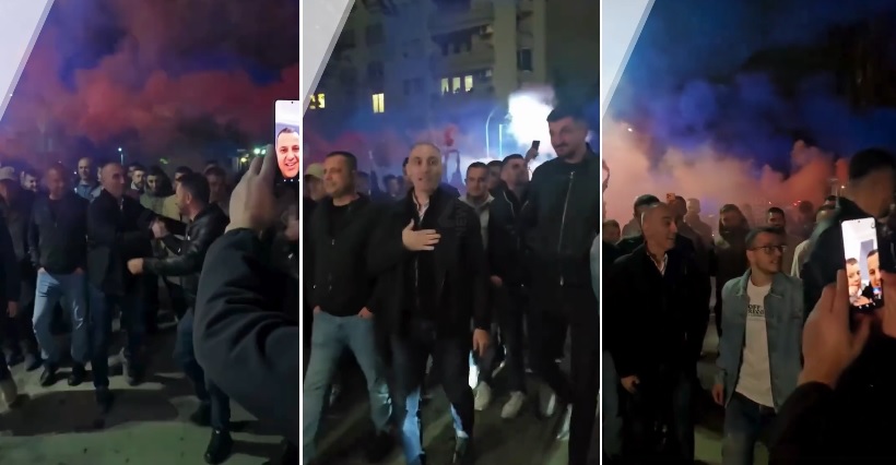(Видео) СО факели и чадни бомби се славеше излегувањето на Груби од притвор